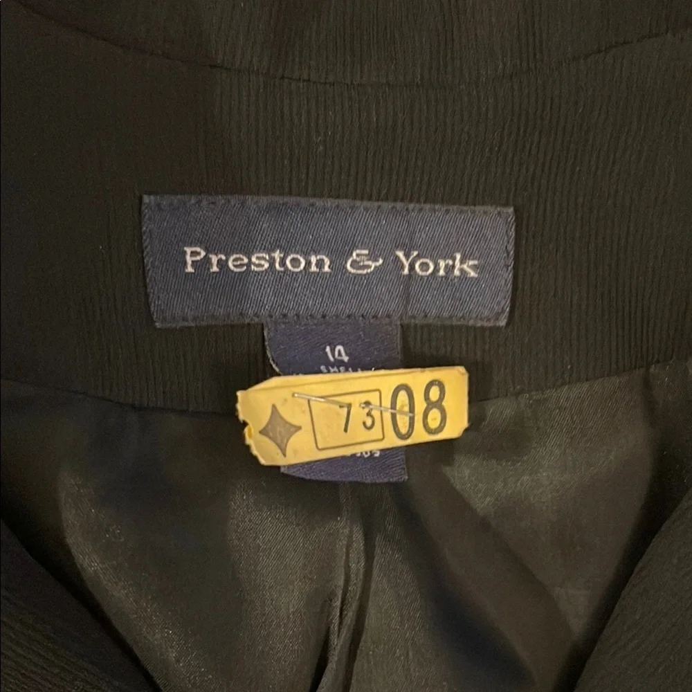 Preston & York Black Tailored Blazer with Skirt Suit Notched Lapel